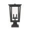 Z-Lite Seoul 2 Light Outdoor Pier Mounted Fixture, Oil Rubbed Bronze & Clear 571PHBS-SQPM-ORB - alternate 3